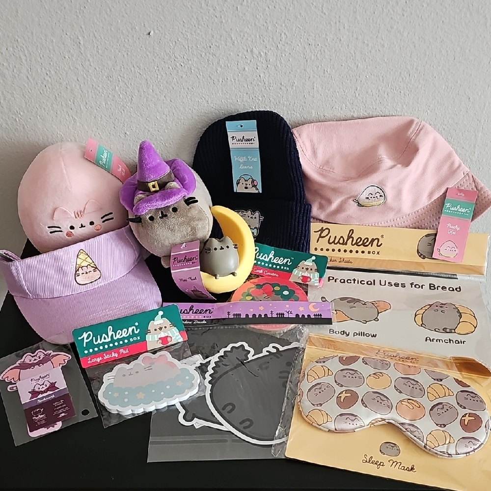 Pusheen Stuffed Animals Set - Pink, Purple, and Gray